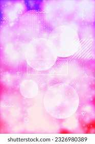 Rainbow Shape. Motion Flyer. Retro Poster. Hologram Design. Liquid Presentation. Purple Shiny Fluid. Space Ultraviolet Magazine. Summer Dots. Blue Rainbow Shape