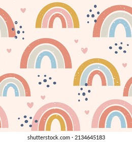 rainbow shape pattern with pink background