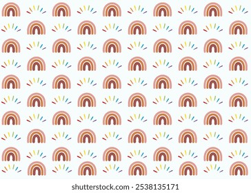 The rainbow shapes brown and colorful rainbow oriental seamless pattern traditional design for pattern, background, carpet, wallpaper, clothing, wrapping, batic, fabric, vector, illsutration, emboride