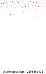 Rainbow Shapes Christmas Vector White Background. Invitation Elements Design. Celebrate Geometric Texture. Color Confetti Carnival Backdrop.
