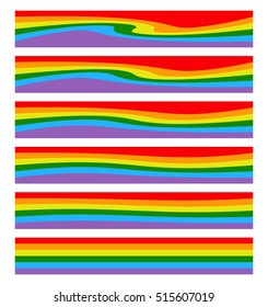 Rainbow shapes with different levels of distortion