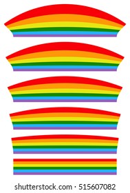 Rainbow shapes with different levels of distortion