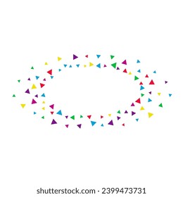 Rainbow Shapes Festival Vector White Background. Decoration Confetti Background. Carnival Elements Illustration. Color Triangle Christmas Banner.