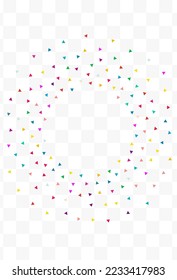 Rainbow Shapes Festive Vector Transparent Background. Independence Geometric Illustration. Invitation Elements Texture. Color Confetti Celebrate Backdrop.
