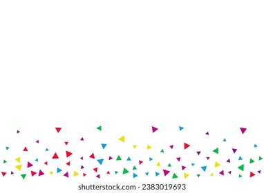 Rainbow Shapes Festive Vector White Background. Carnival Geometric Illustration. Celebrate Elements Wallpaper. Color Confetti Fun Texture.