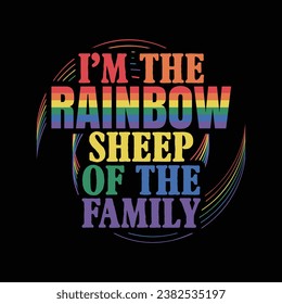 Ich bin das Regenbogenschaf des familienfreundlichen T-SHIRT-Designs