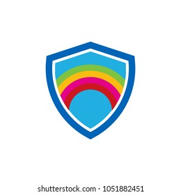 Rainbow Shield Logo Icon Design