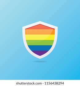 Rainbow Shield Vector Icon