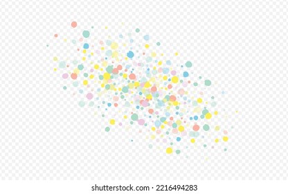Rainbow Shine Flying Transparent Background. Christmas Dust Pattern. Abstract Circle Illustration. Orange Round Fun Backdrop.