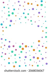 Rainbow Shine Flying Vector  White Background. Independence Splash Invitation. Decoration Dust Wallpaper. Multicolored Rain FallingFestive Postcard.