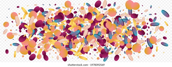 Rainbow Shine Independence Panoramic Transparent Background. Colored Effect Splash Backdrop. Carnival Background. Holographic Vector Design.