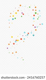 Vector de invitación a brillar arcoiris Fondo transparente. Banner De Punto De Decoración. Postal de la Confeti de la Independencia. Textura superior del Polka de explosión.