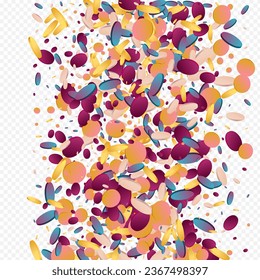 Rainbow Shine Transparent Transparent Background. Gradient Happy Polka Postcard. Festival Invitation. Holographic Fun Texture.