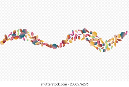 Rainbow Shine Vector Transparent Background. Unicorn Abstract Round Wallpaper. Transparent Design. Colored Carnaval Card.