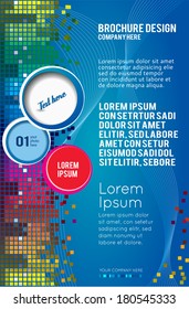 Rainbow shining digital equalizer vector background with flares, design layout template