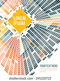 Rainbow shining digital equalizer vector background with flares, design layout template