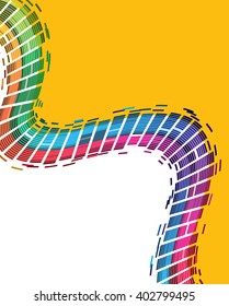 Rainbow shining digital equalizer vector background with flares, design layout template