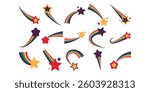 Rainbow Shooting Star Illustration Collection