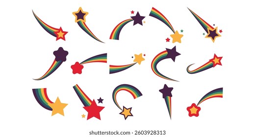 Rainbow Shooting Star Illustration Collection