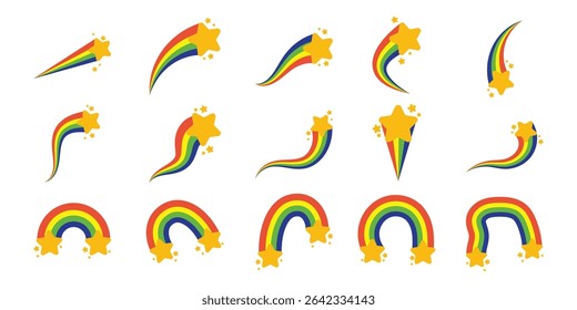 Rainbow Shooting Star Vector Bundle