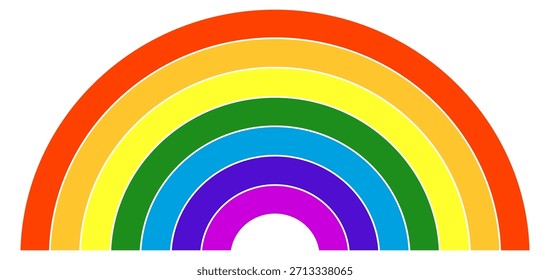 Un arco iris se muestra a todo color, con cada color claramente visible