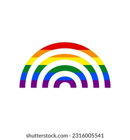 Rainbow sign. Rainbow gay LGBT rights colored Icon at white Background. Illustration.