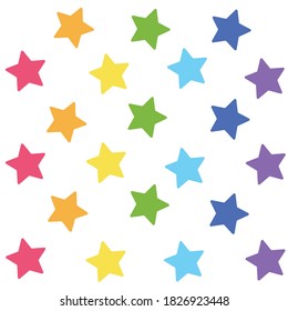 Patrón de fondo de las estrellas de silueta arcoiris, vector, ilustración