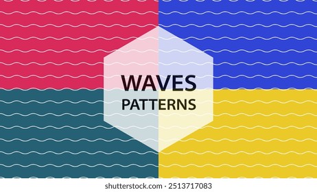 Rainbow simple wavy line pattern.