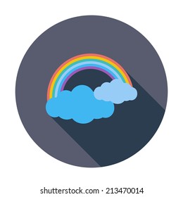Rainbow. Single flat color icon. Vector illustration.