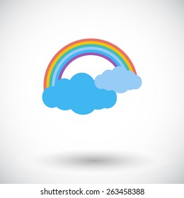 Rainbow. Single flat icon on white background. Vector illustration.