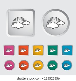 Rainbow single icon. Vector illustration.