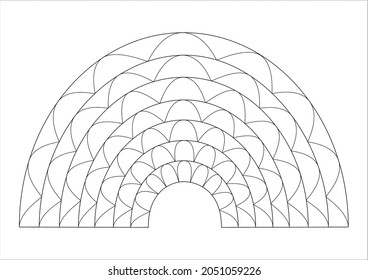 Rainbow sketch artistic style. vector illystration