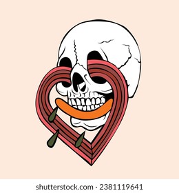 Rainbow Skull Old Skull Retro