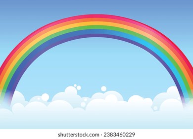 rainbow in the sky clouds design background