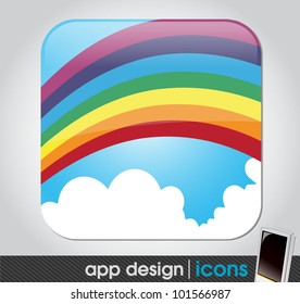 rainbow in the sky - eco and weather app icon for mobile devices
