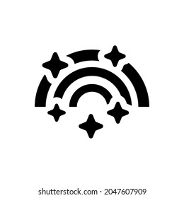 Rainbow sky icon on white background
