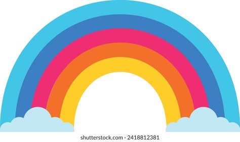 Regenbogen am Himmel im Glanzstil und Wolken