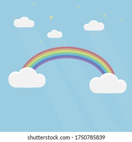 Rainbow. Rainbow in the sky, vector illustration