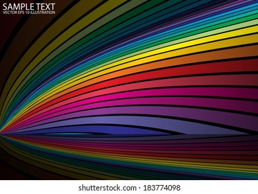 Rainbow slide reflected vector color background template - Vector colorful background stripes illustration