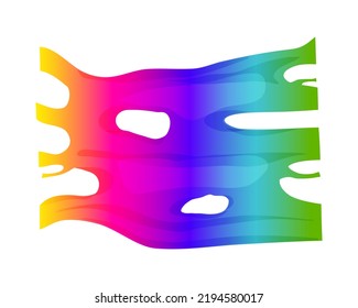 Rainbow Slime Stretch . Colorful Vector Illustration Child Toy. Vector Illustration Mucus, Paint, Slime, Snivels, Chewing Gum.