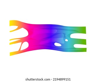 Rainbow Slime Stretch . Colorful Vector Illustration Child Toy. Vector Illustration Mucus, Paint, Slime, Snivels, Chewing Gum.