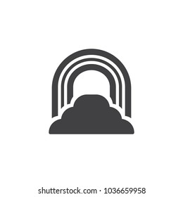 Rainbow in sly vector icon. filled flat sign for mobile concept and web design. Heaven simple solid icon. Symbol, logo illustration. Pixel perfect vector graphics