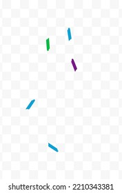 Rainbow Smear Effect Vector Transparent Background. Decoration Shavings Background. Celebrate Brush Card. Falling Dust Flying Texture.