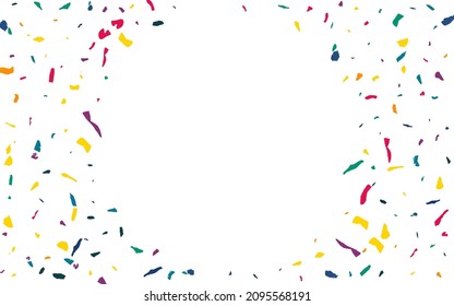 Rainbow Smear Transparent White Background. Top Colored Paper Backdrop. Celebration Elements Invitation. Orange Confetti Fun Pattern.