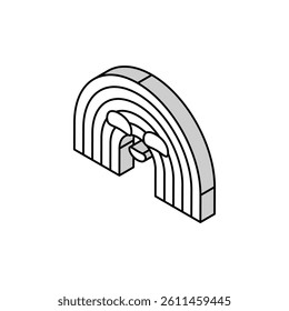 rainbow smile character isometric icon vector. rainbow smile character sign. isolated symbol illustration
