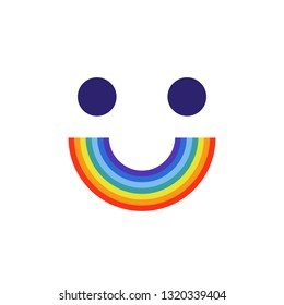 rainbow smile icon