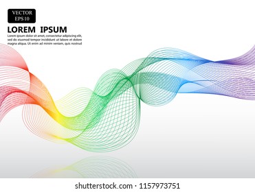 rainbow smoothe line white background vector