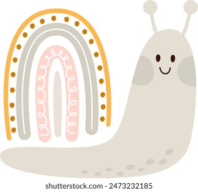 Rainbow Snail Insect Vector Illustration