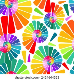 Rainbow snail seamless pattern. hand drawing. Not AI, Vector illustration