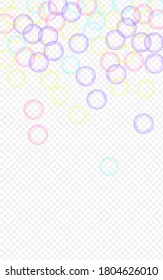 Rainbow Soap Bubble Liquid Transparent Background. Abstract Soapy Ball Postcard. Colored Isolated 3d Circle Texture.
